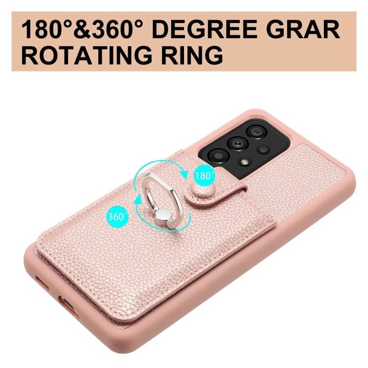 For Samsung Galaxy A53 5G Litchi Texture Drawing Card Bag Ring Holder Phone Case