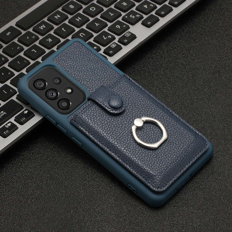 For Samsung Galaxy A53 5G Litchi Texture Drawing Card Bag Ring Holder Phone Case