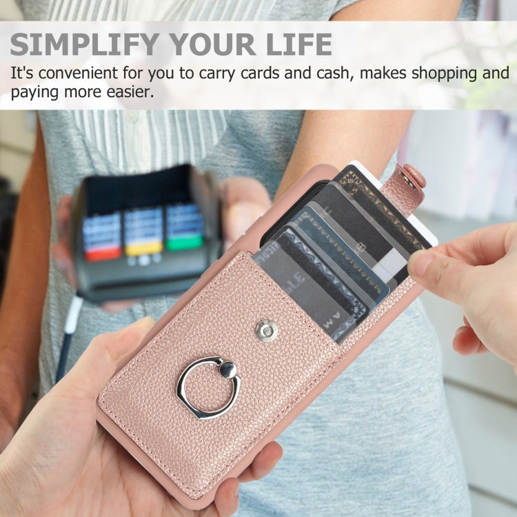 For Samsung Galaxy A53 5G Litchi Texture Drawing Card Bag Ring Holder Phone Case