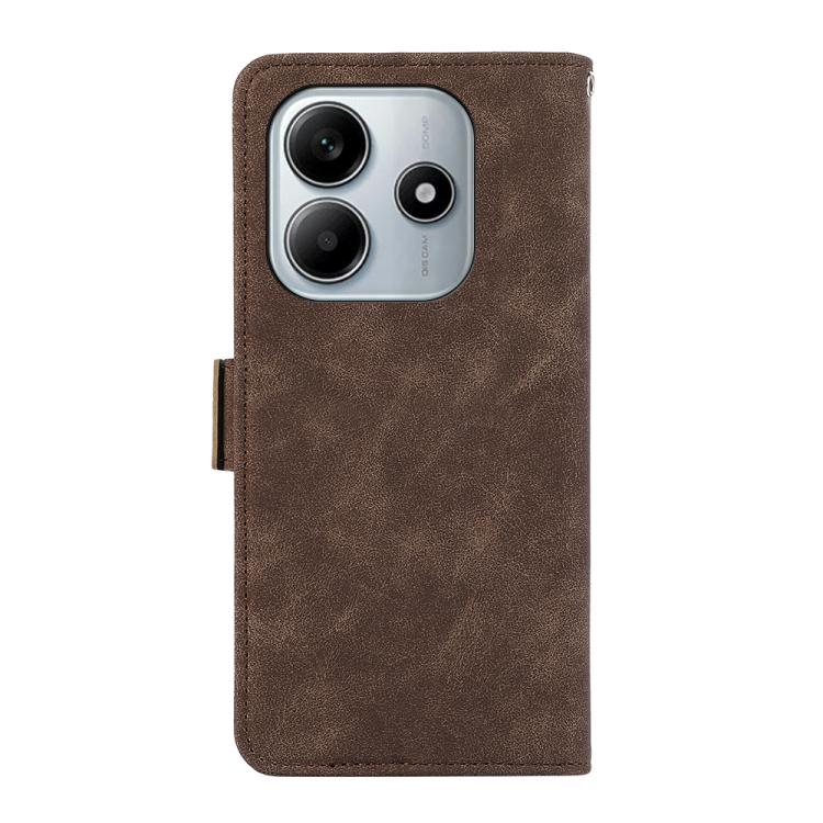 For Redmi Note 14 4G 164.84mm ABEEL Frosted Magnetic RFID Leather Phone Case