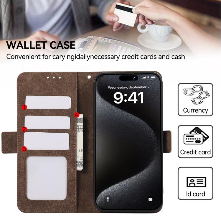 For Redmi 13X ABEEL Frosted Magnetic RFID Leather Phone Case