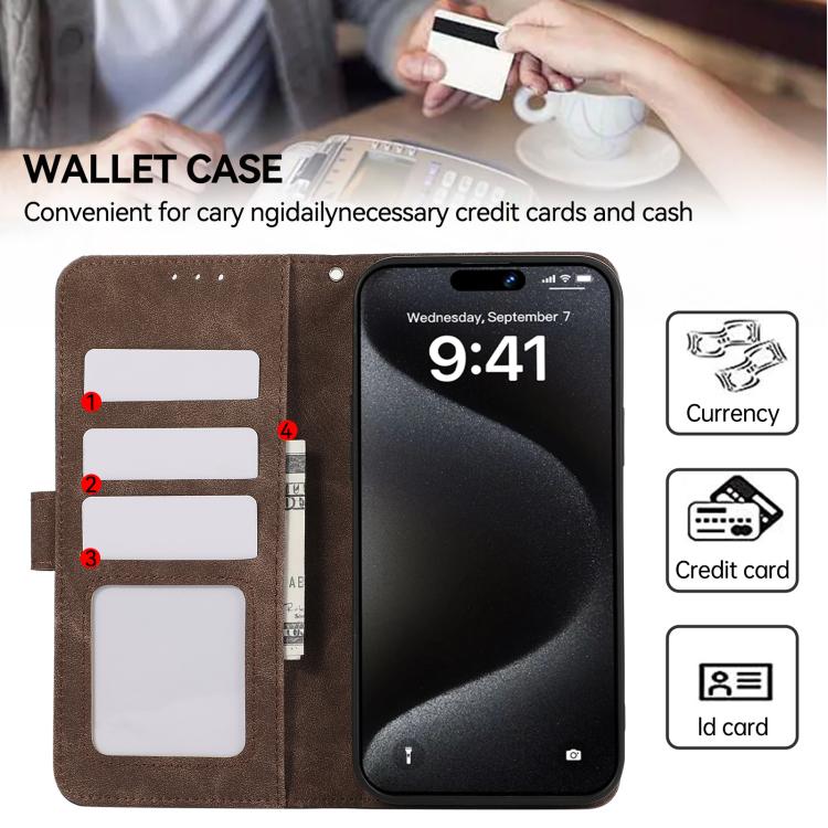 For Redmi 13x ABEEL Color Block Magnetic RFID Leather Phone Case