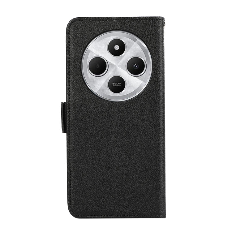 For Redmi 14C 4G ABEEL Side-Magnetic Litchi Pattern Leather RFID Phone Case
