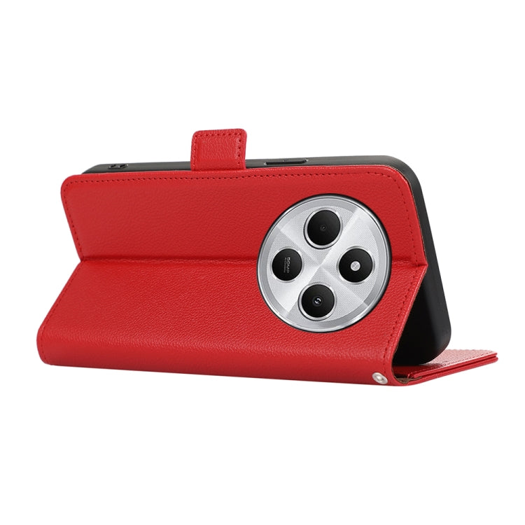 For Redmi 14C 4G ABEEL Side-Magnetic Litchi Pattern Leather RFID Phone Case