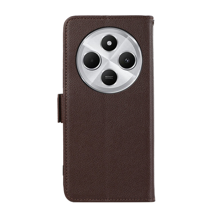 For Redmi 14C 4G ABEEL Side-Magnetic Litchi Pattern Leather RFID Phone Case