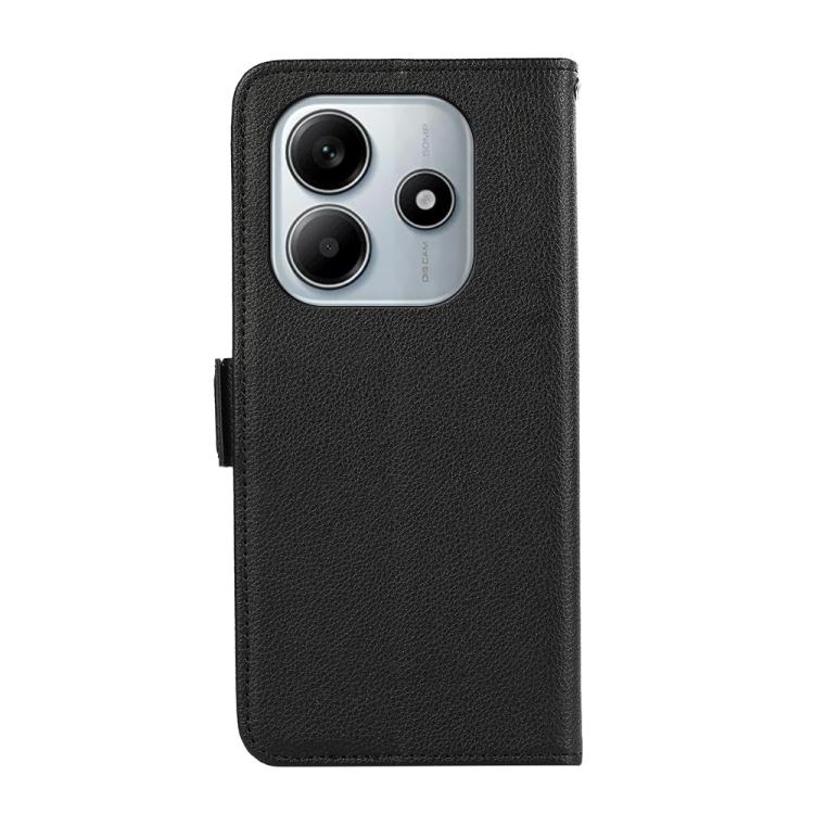 For Redmi Note 14 4G 164.84mm ABEEL Side-Magnetic Litchi Pattern Leather RFID Phone Case
