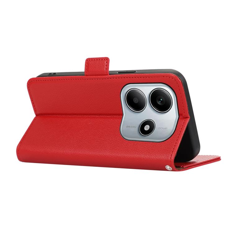 For Redmi Note 14 4G 164.84mm ABEEL Side-Magnetic Litchi Pattern Leather RFID Phone Case