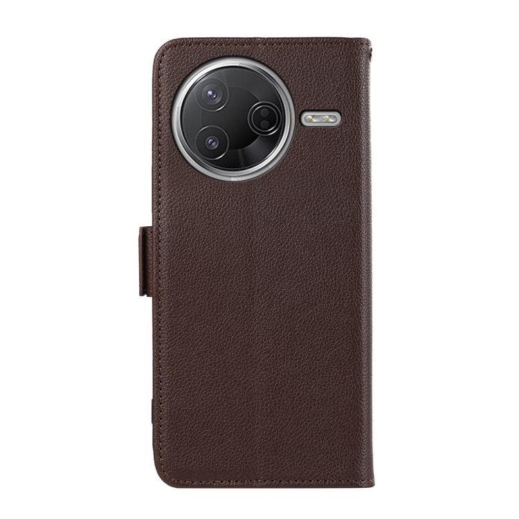 For Redmi K80 / K80 Pro ABEEL Side-Magnetic Litchi Pattern Leather RFID Phone Case
