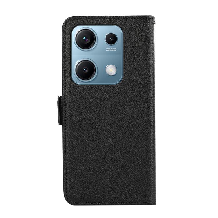 For Redmi Note 14S 4G ABEEL Side-Magnetic Litchi Pattern Leather RFID Phone Case