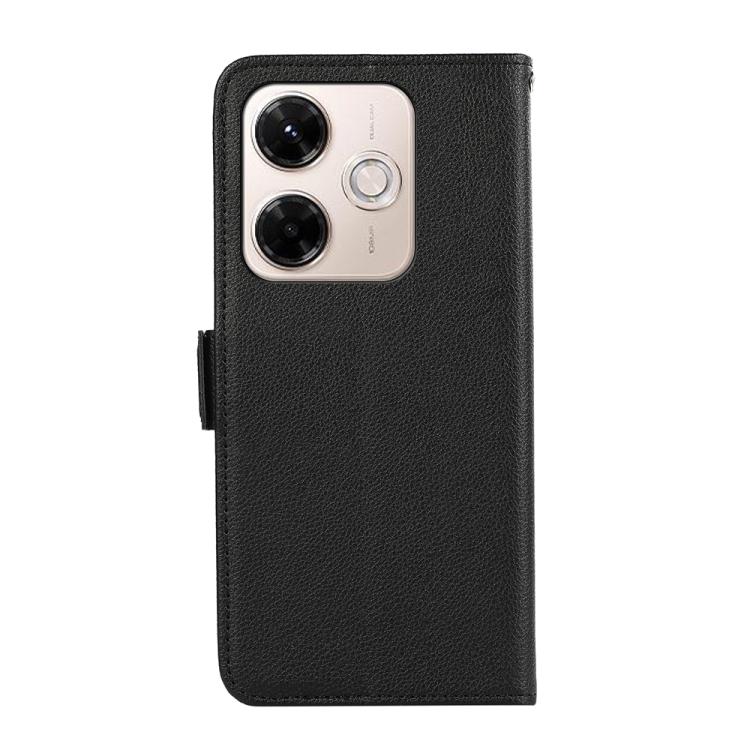 For Redmi 13X ABEEL Side-Magnetic Litchi Pattern Leather RFID Phone Case