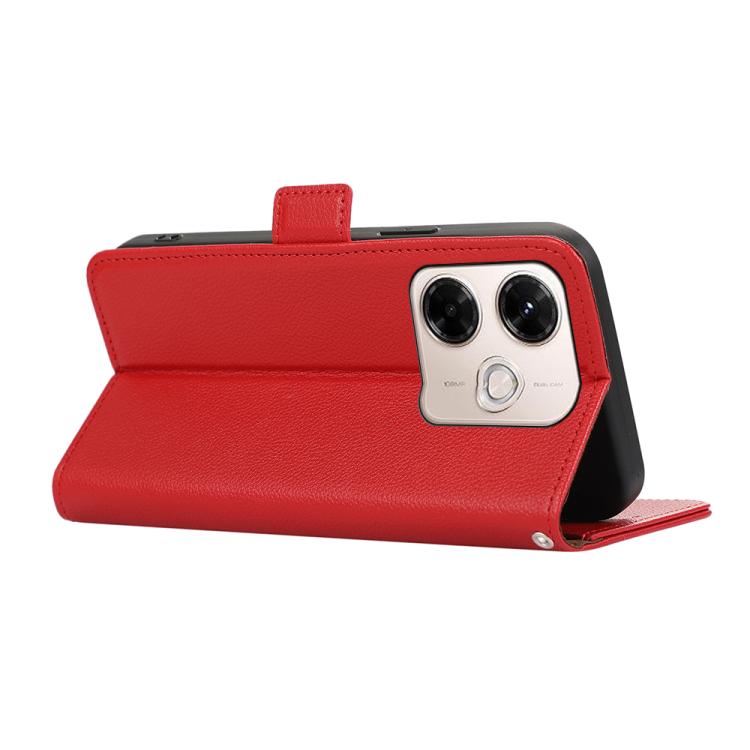For Redmi 13X ABEEL Side-Magnetic Litchi Pattern Leather RFID Phone Case