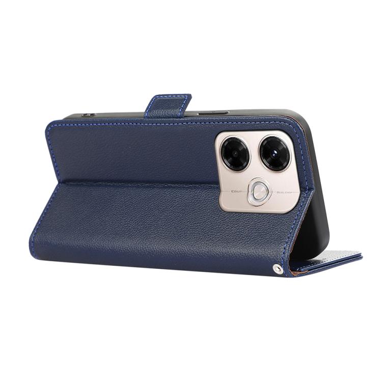 For Redmi 13X ABEEL Side-Magnetic Litchi Pattern Leather RFID Phone Case