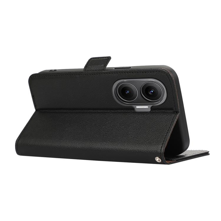 For Redmi Turbo 4 Pro ABEEL Side-Magnetic Litchi Pattern Leather RFID Phone Case