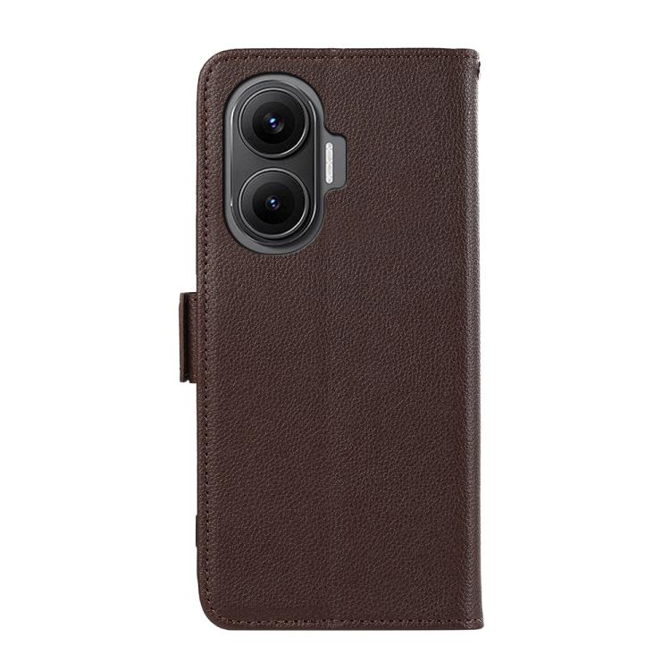 For Redmi Turbo 4 Pro ABEEL Side-Magnetic Litchi Pattern Leather RFID Phone Case