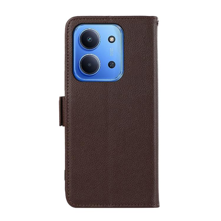 For Redmi 15C 5G / 4G EU 173mm ABEEL Side-Magnetic Litchi Pattern Leather RFID Phone Case