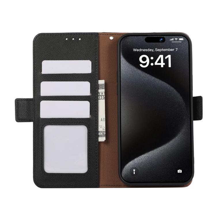For Redmi A5 4G 171.7mm  / Poco C71 ABEEL Side-Magnetic Litchi Pattern Leather RFID Phone Case