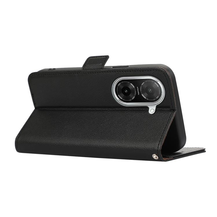 For Redmi A5 4G 171.7mm  / Poco C71 ABEEL Side-Magnetic Litchi Pattern Leather RFID Phone Case
