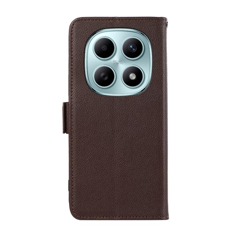 For Redmi Note 15 5G Global 164mm ABEEL Side-Magnetic Litchi Pattern Leather RFID Phone Case