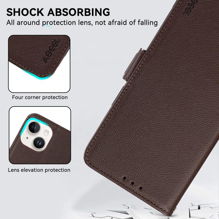 For Redmi Note 15 Pro+ 5G Global 163.3 ABEEL Side-Magnetic Litchi Pattern Leather RFID Phone Case