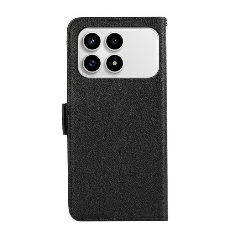 For Redmi K90/Poco F8 Pro ABEEL Side-Magnetic Litchi Pattern Leather RFID Phone Case
