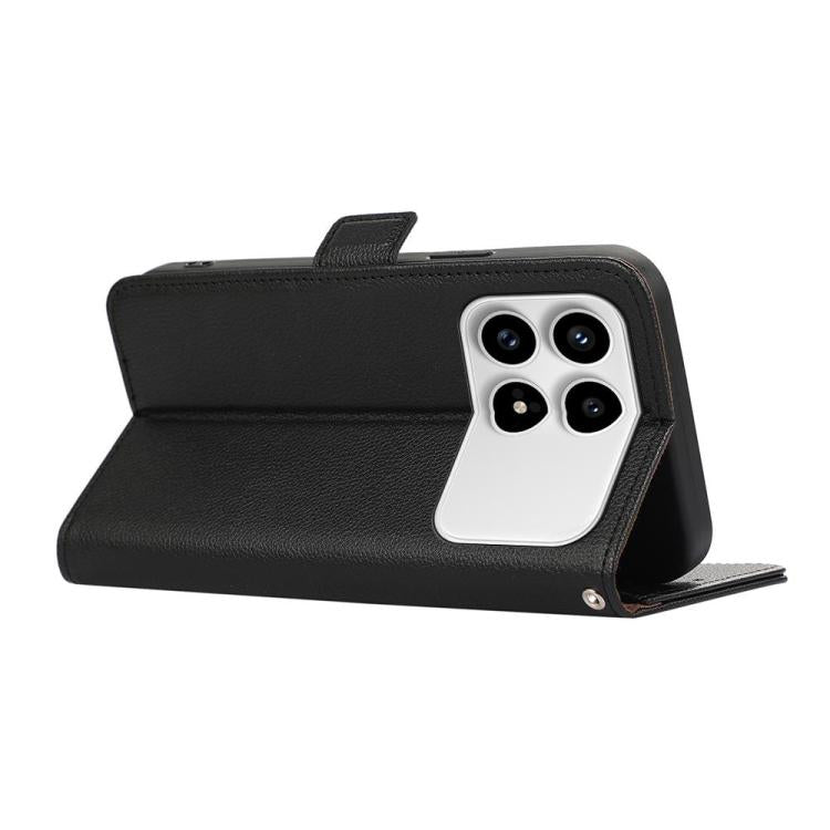 For Redmi K90/Poco F8 Pro ABEEL Side-Magnetic Litchi Pattern Leather RFID Phone Case