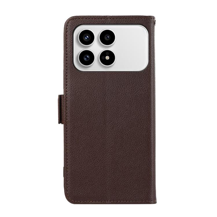 For Redmi K90/Poco F8 Pro ABEEL Side-Magnetic Litchi Pattern Leather RFID Phone Case