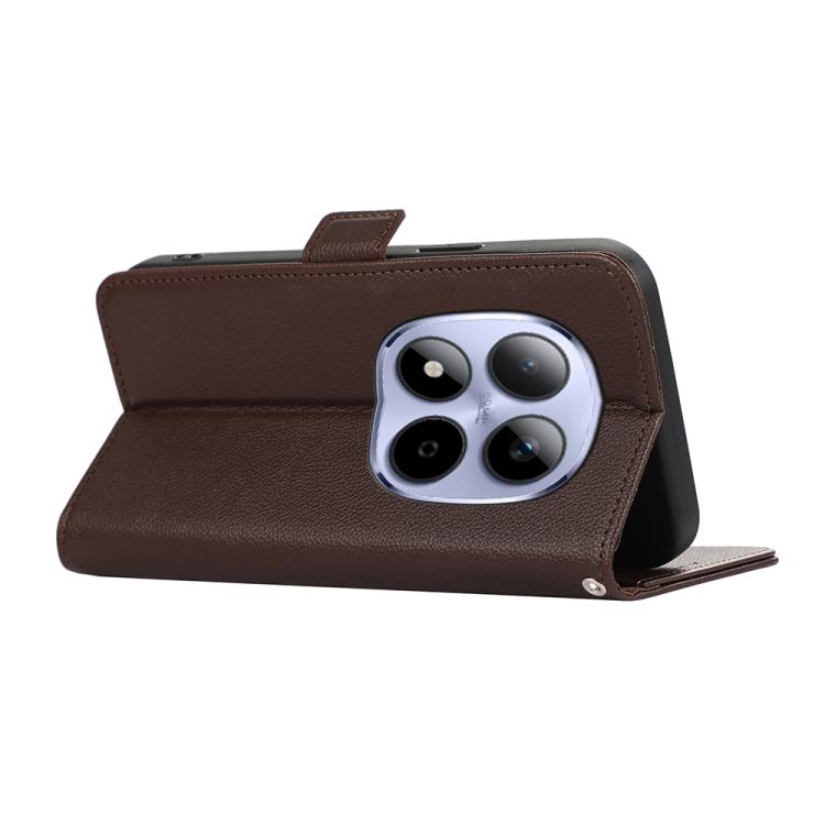 For Redmi Note 15 Pro 4G Global 163.2 ABEEL Side-Magnetic Litchi Pattern Leather RFID Phone Case