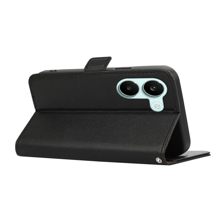 For Redmi Turbo 5 5G / Poco X8 Pro 5G ABEEL Side-Magnetic Litchi Pattern Leather RFID Phone Case
