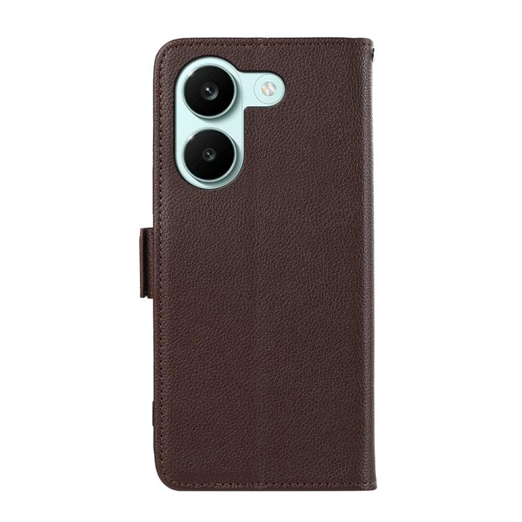 For Redmi Turbo 5 5G / Poco X8 Pro 5G ABEEL Side-Magnetic Litchi Pattern Leather RFID Phone Case
