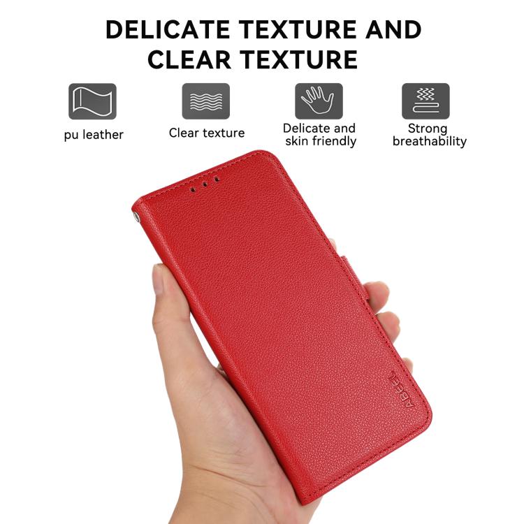 For Redmi A7 Pro 171mm/Poco C85x 5G ABEEL Side-Magnetic Litchi Pattern Leather RFID Phone Case