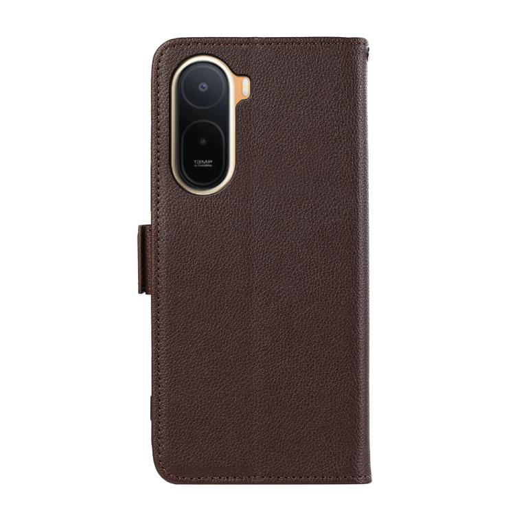 For Redmi A7 Pro 171mm/Poco C85x 5G ABEEL Side-Magnetic Litchi Pattern Leather RFID Phone Case