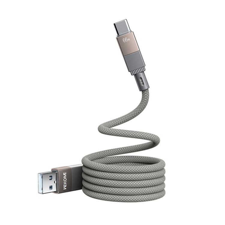 WK WDC-45 Magneto Series 1m 66W USB to Type-C Fast Charging Magnetic Data Cable - Grey
