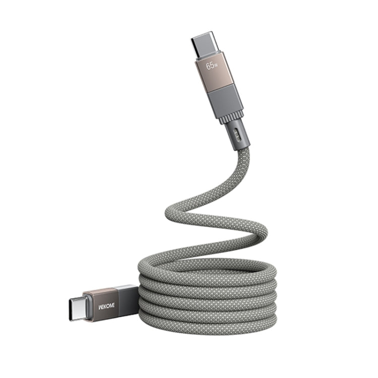 WK WDC-46 Magneto Series 1m 65W Type-C to Type-C Fast Charging Magnetic Data Cable - Grey