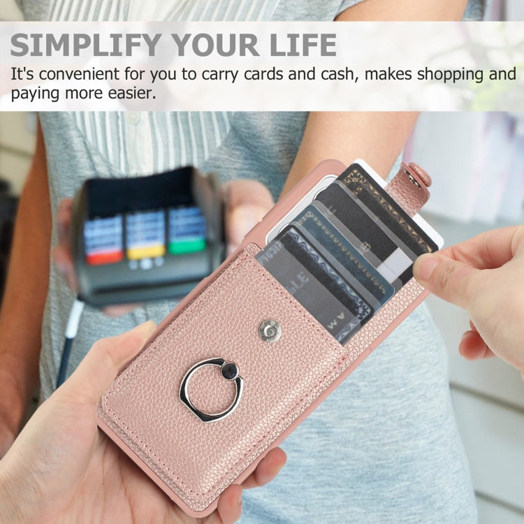 For Redmi Note 12 Pro 5G Global Litchi Texture Drawing Card Bag Ring Holder Phone Case
