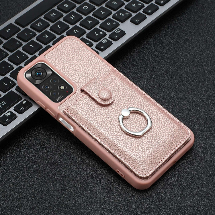 For Redmi Note 11S Litchi Texture Drawing Card Bag Ring Holder Phone Case