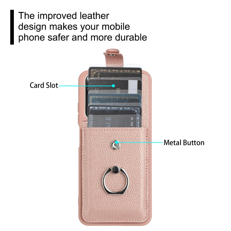 For Redmi Note 11S Litchi Texture Drawing Card Bag Ring Holder Phone Case