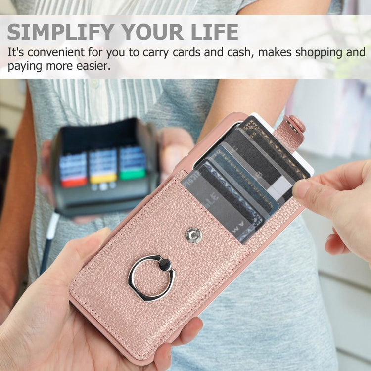 For Redmi Note 11S Litchi Texture Drawing Card Bag Ring Holder Phone Case