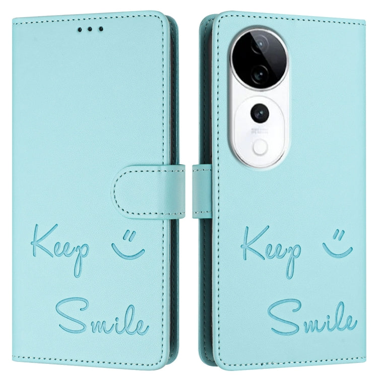 For vivo S19 Pro Smile Embossing RFID Leather Phone Case