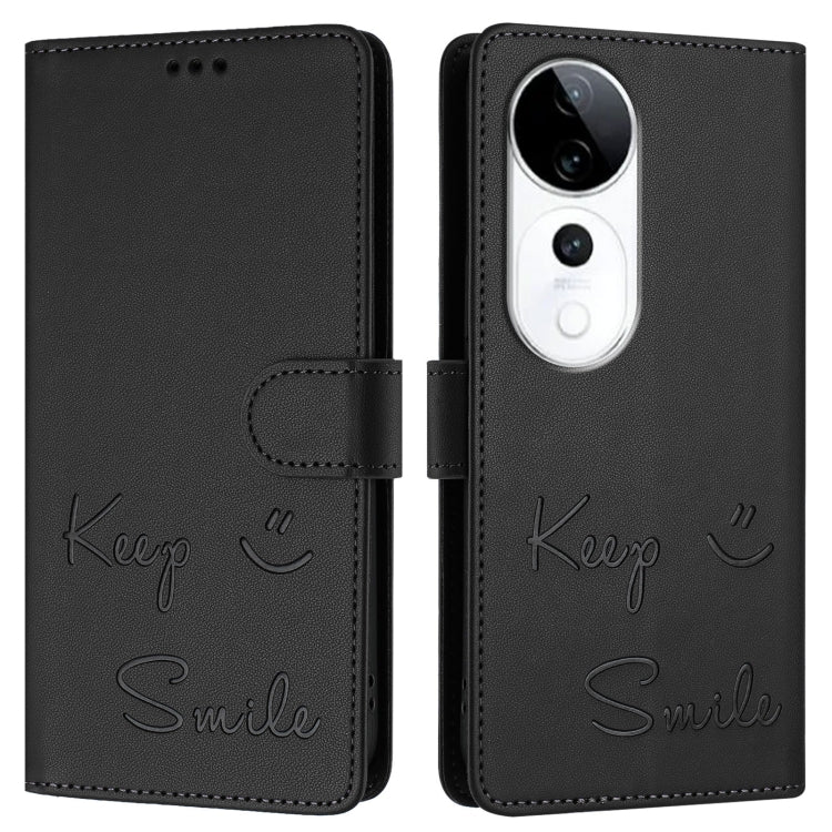 For vivo S19 Pro Smile Embossing RFID Leather Phone Case