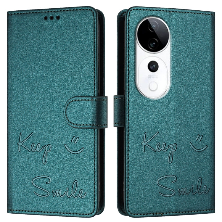 For vivo S19 Pro Smile Embossing RFID Leather Phone Case