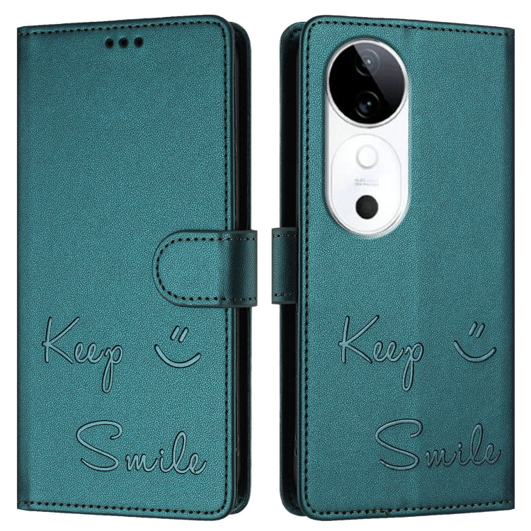 For vivo S19 Smile Embossing RFID Leather Phone Case
