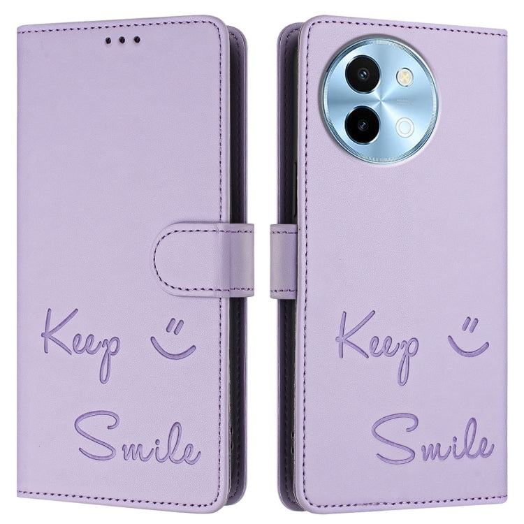For vivo Y38 5G Smile Embossing RFID Leather Phone Case