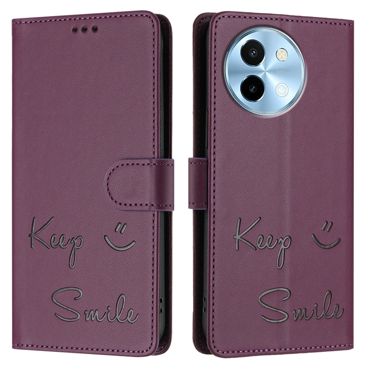For vivo Y38 5G Smile Embossing RFID Leather Phone Case