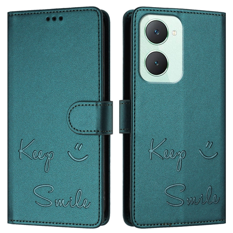 For vivo Y03 4G Global Smile Embossing RFID Leather Phone Case