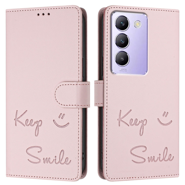 For vivo Y100 5G IDN Smile Embossing RFID Leather Phone Case