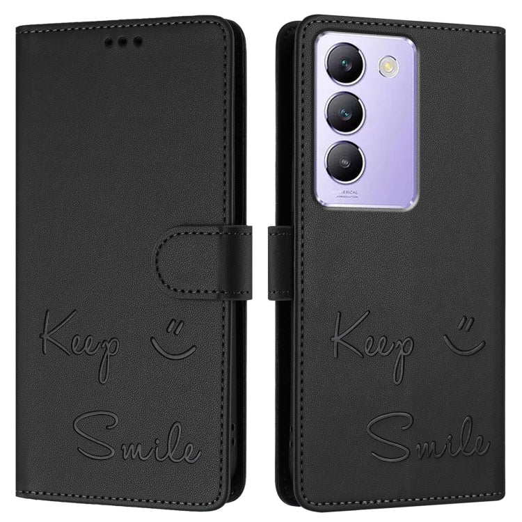 For vivo Y100 5G IDN Smile Embossing RFID Leather Phone Case