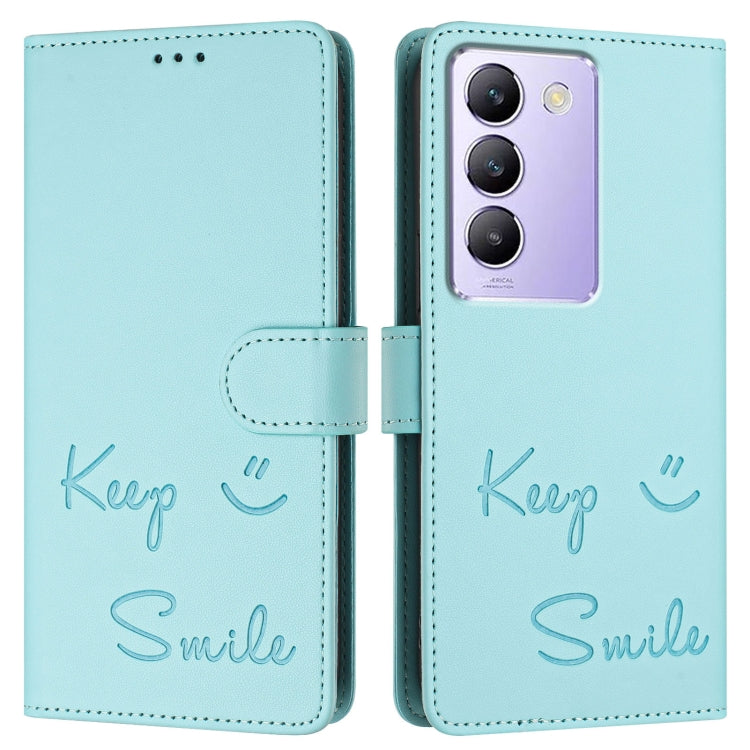For vivo Y200E 5G Global Smile Embossing RFID Leather Phone Case