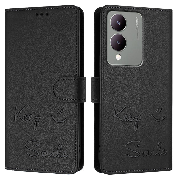 For vivo Y17S 5G India Smile Embossing RFID Leather Phone Case