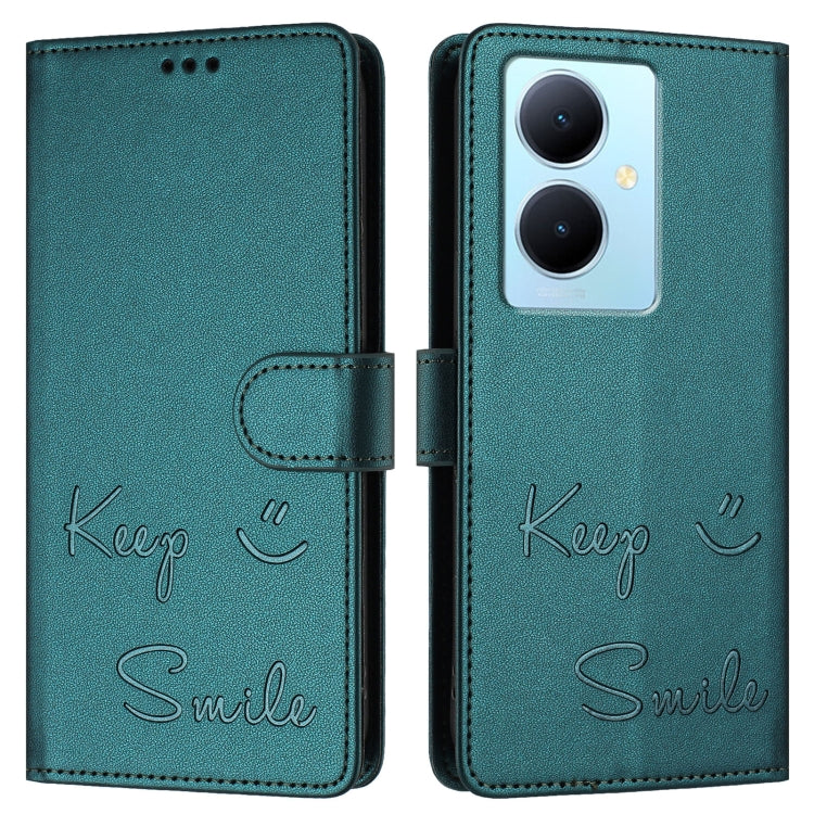 For vivo Y78+ 5G Global Smile Embossing RFID Leather Phone Case
