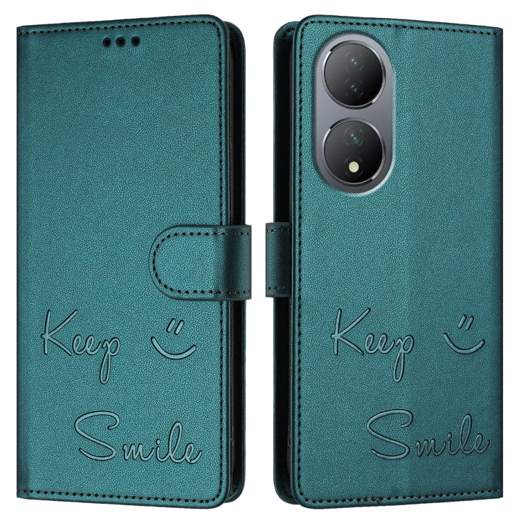 For vivo Y100 5G Global Smile Embossing RFID Leather Phone Case